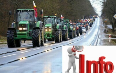 Zdjęcie do OG&Oacute;LNOPOLSKI PROTEST ROLNIK&Oacute;W 9 LUTEGO 2024 R. W NURZE !!!