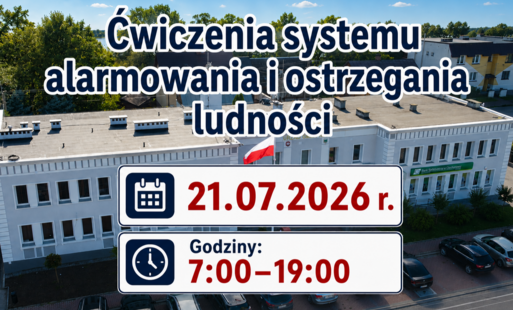 ćwiczeniach systemu alarmowania i ostrzegania ludności