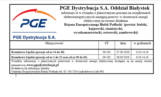 Zdjęcie do Planowane przerwy w dostawie prądu!