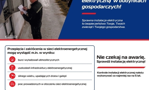 Zdjęcie do PGE Dystrybucja rozpoczyna kampanię edukacyjno-informacyjną na rzecz bezpieczeństwa instalacji elektrycznych w budynkach gospodarczych