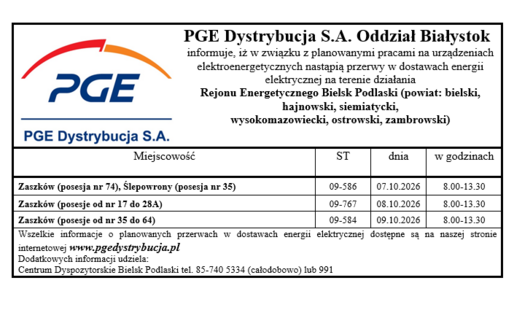 planowane wyłaczenie