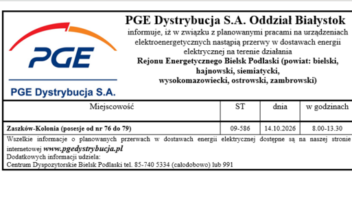 planowane wyłączenie